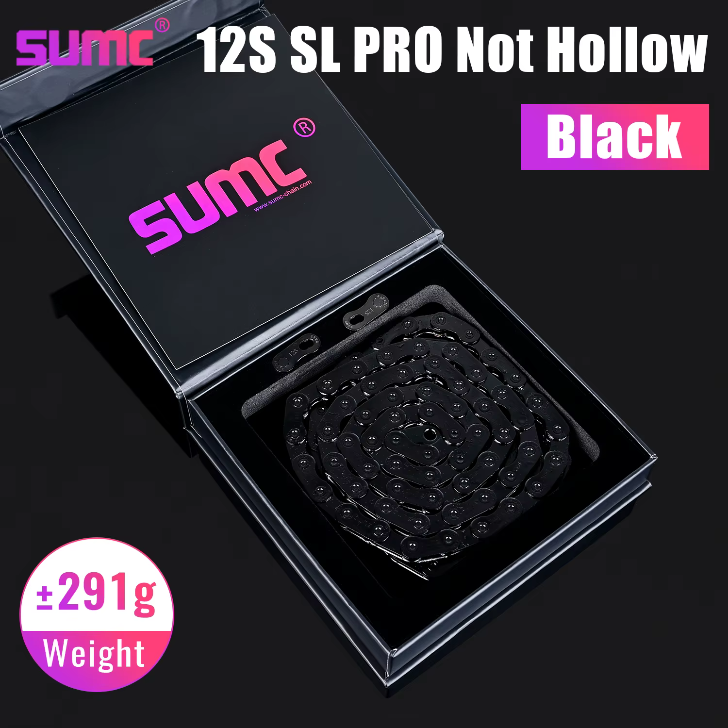 Chaîne de vélo SUMC 12 vitesses SL (creux complet) et EL (demi-creux) 126L ultra-légère pour VTT/route compatible Shimano/SRAM