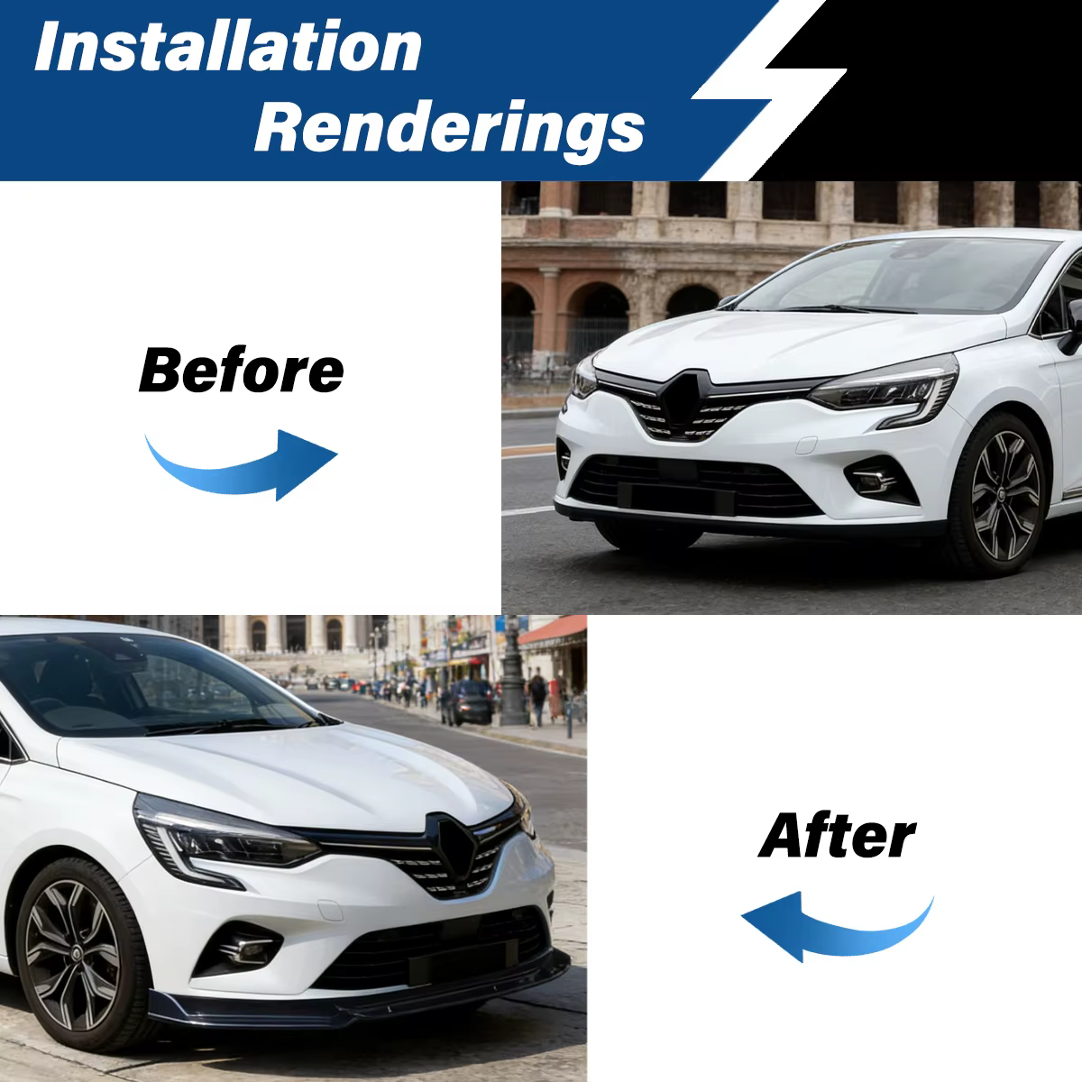 Lèvre de Pare-Chocs Avant Splitter Sport pour Renault Megane 4 2016 2017 2018 2019 2020 2021 2022 Spoiler Jupe Chin Guard Protection Accessoires Extérieurs de Voiture Kit en ABS Noir Mat