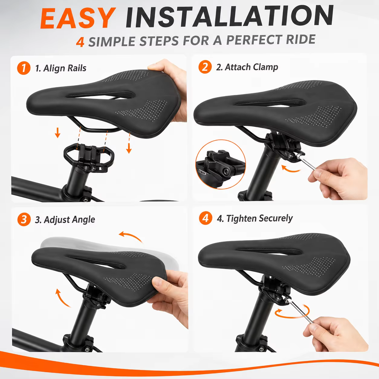 PINMOAP 1PC Selle de vélo creuse et respirante