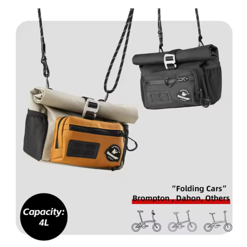 Rhinowalk sac de guidon de vélo sac de panier de Tube avant de 4L à dégagement rapide avec système MOLLE cyclisme urbain
