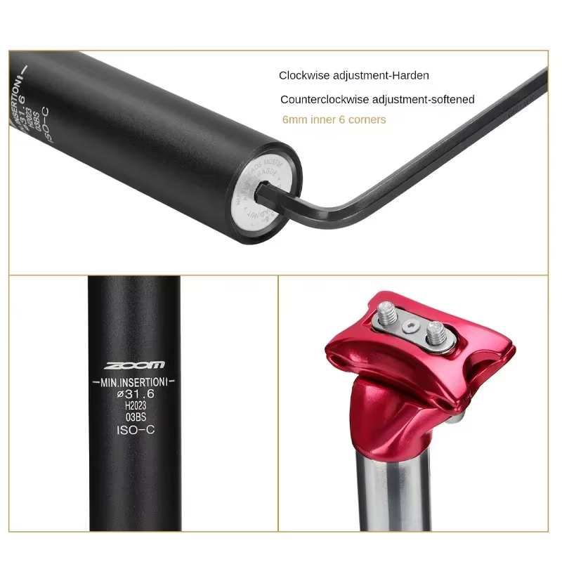 27 2 31.6 tige de selle avec amortisseur