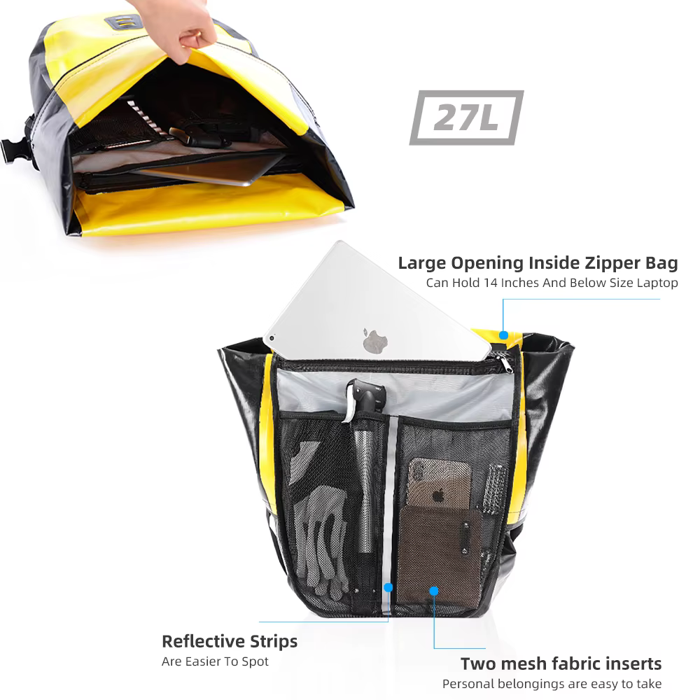 Bal inowalk-Sac de siège arrière de vélo, sacoche de vélo de voyage étanche, coffre de siège arrière T1, sacoches de vélo, 27L, 1PC