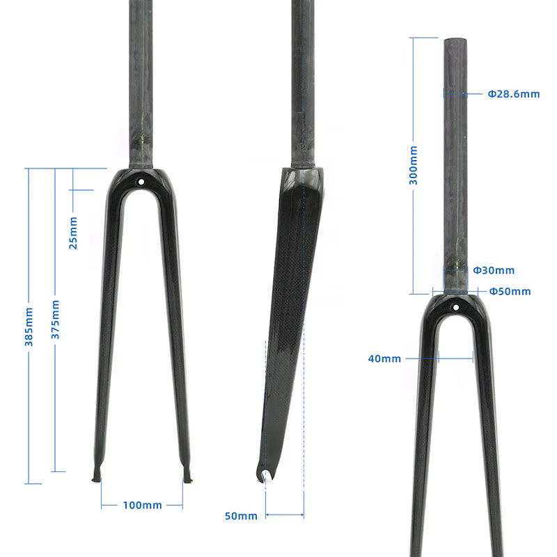Nouvelle fourche de vélo de route en fibre de carbone