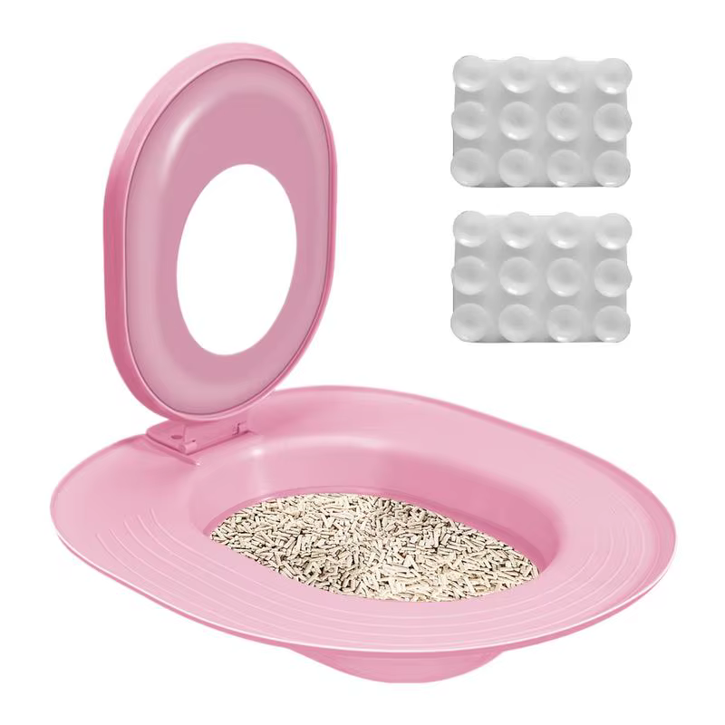 Kit d'entraînement aux toilettes pour chat, siège rinal réutilisable, pot, bac à litière, siège d'entraînement pour animaux de compagnie, fournitures de nettoyage pour animaux de compagnie