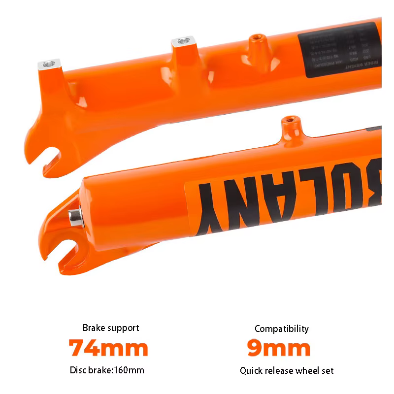 BOLANY Fourche VTT 32 mm 120 mm Air/Huile Double Verrouillage 26-29" Alliage de magnésium