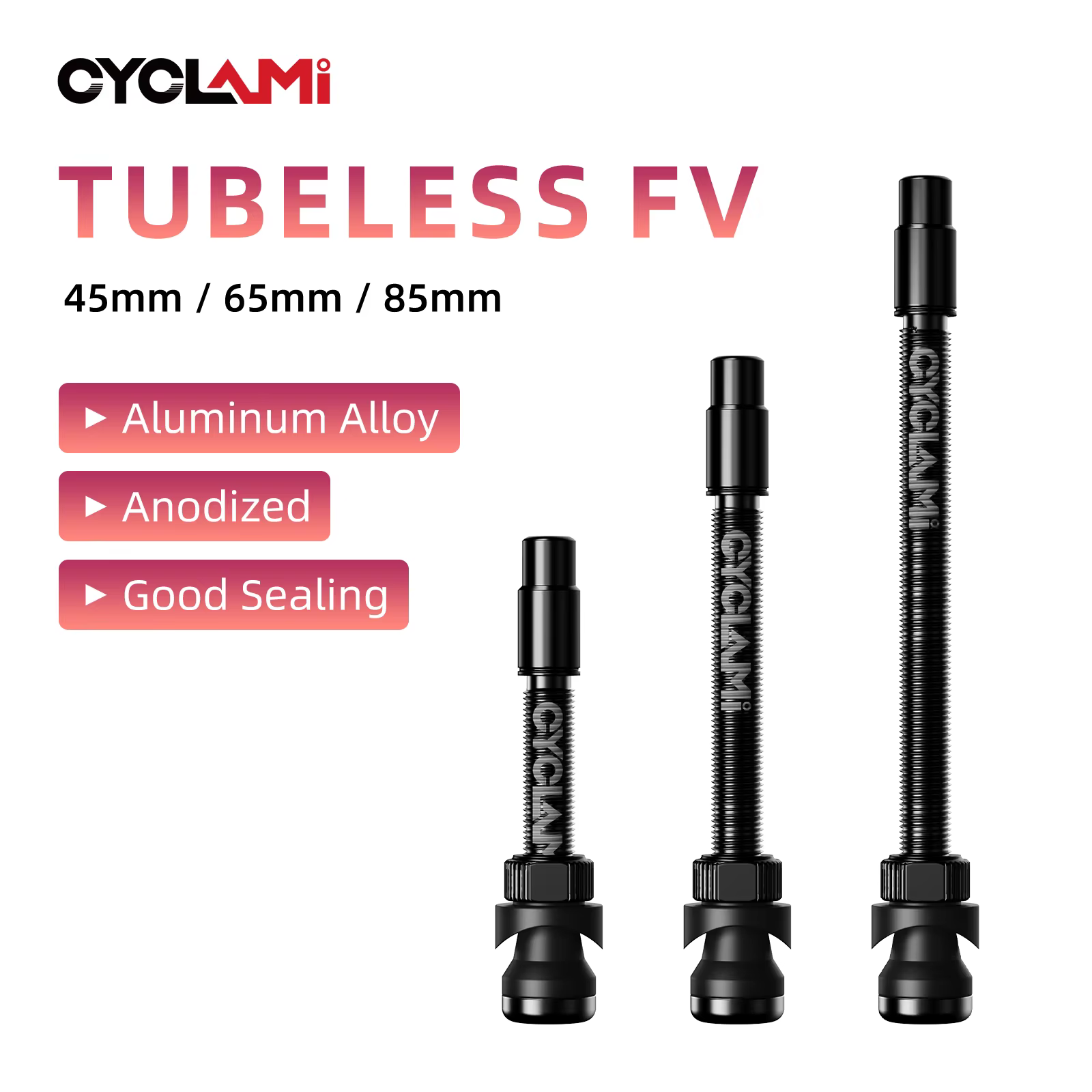 CYCLAMI – Valve Tubeless de vélo Presta FV 45/65/85mm