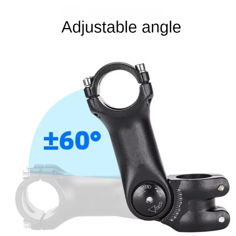 Tige de guidon de vélo réglable en alliage d'aluminium, angle variable de 60 degrés, adaptateur de fourche avant pour vélo de route