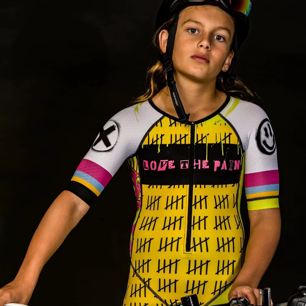 Combinaison de cyclisme triathlon pour enfants