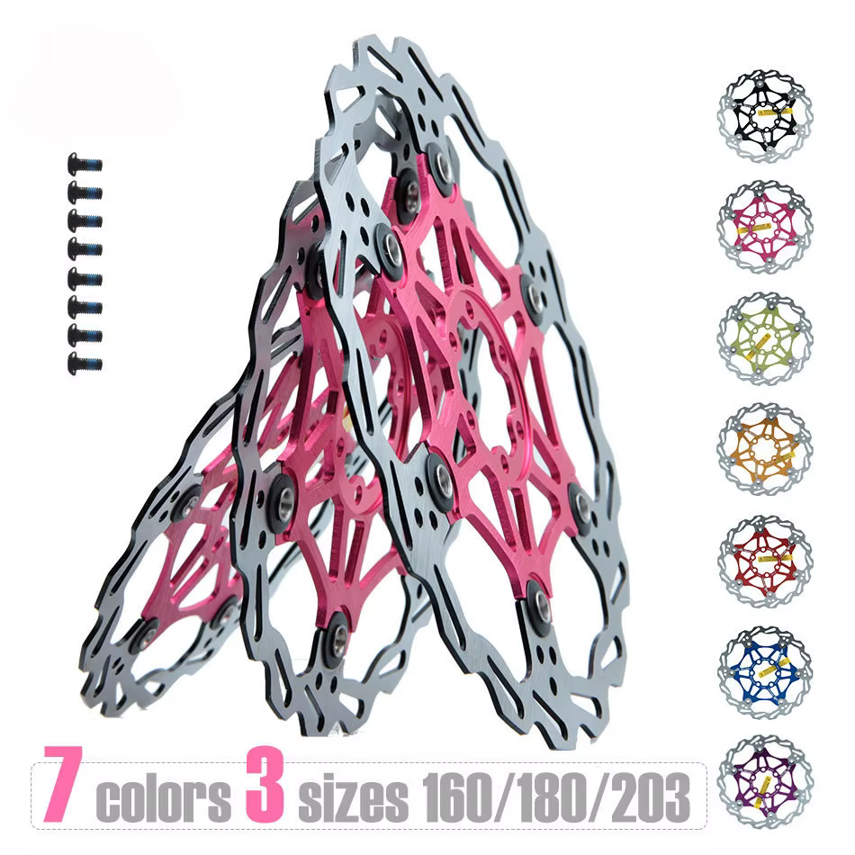 Escargot disque flottant VTT refroidissement disque flottant Ultra-léger Six broches disques disque de frein 160 180 203mm accessoires