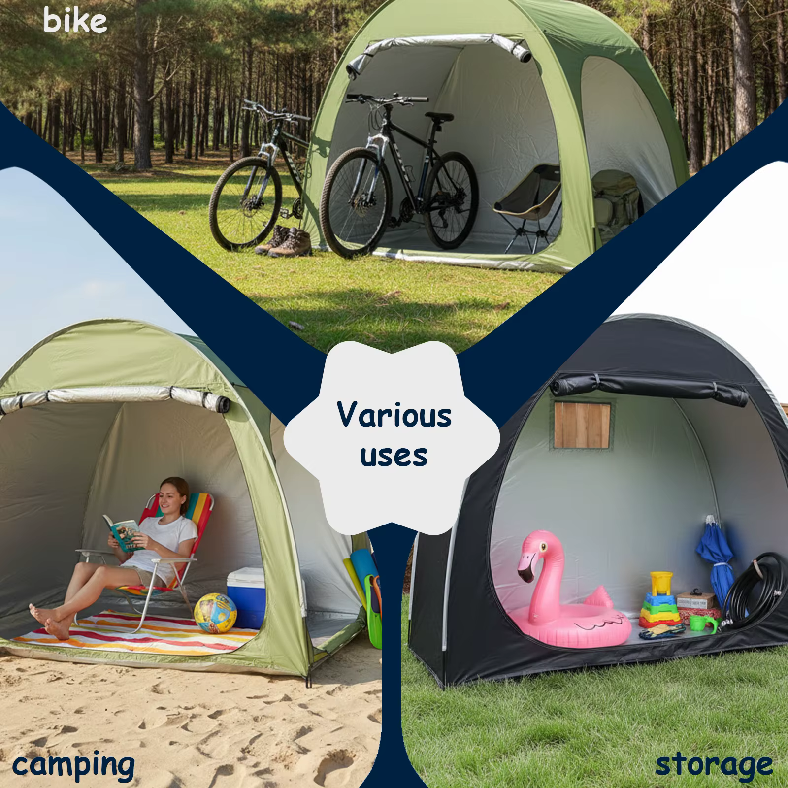 Abri de vélo portable pour l'extérieur