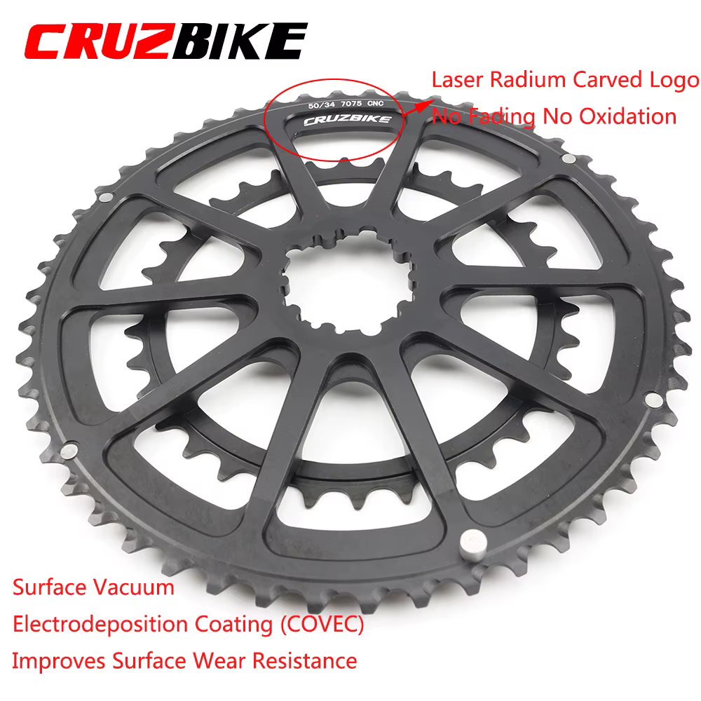 Plateau de pédalier double CRUZbike pour vélo de route 50-34T 52-36T 52-42T 53-39T