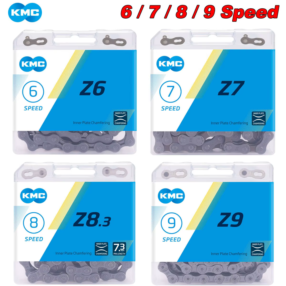 KMC chaîne vtt Z6 Z7 Z8.3 Z9 vélo de route 6S 7S 8S 9S