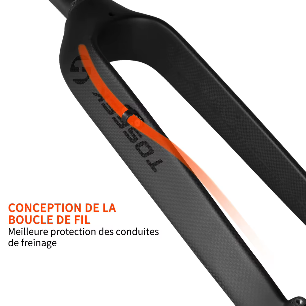 Fourche de vélo toseek MTb full Carbon Fiber 26 / 27.5 / 29