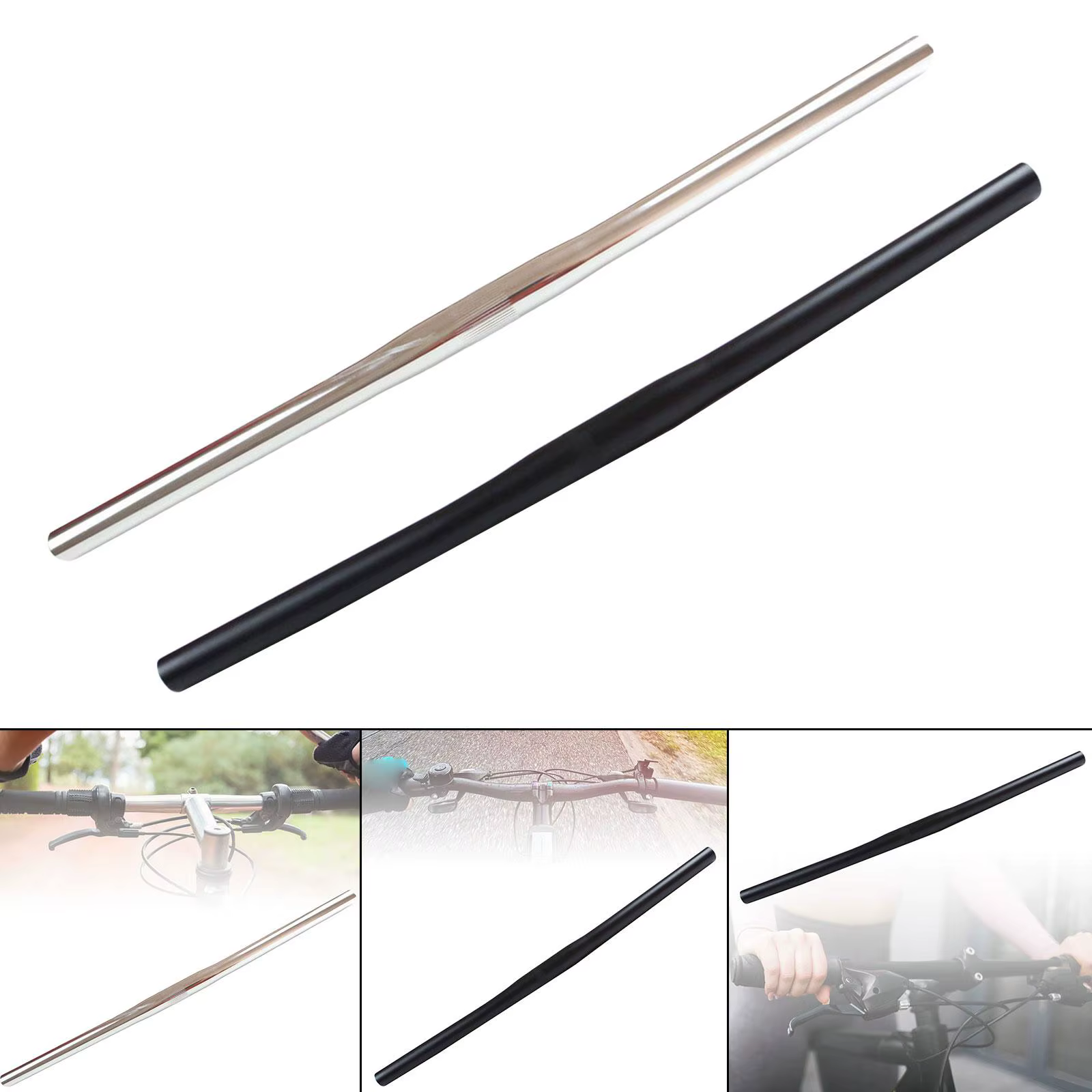 Guidon droit pour vélo, 25.4mm, 500mm de long