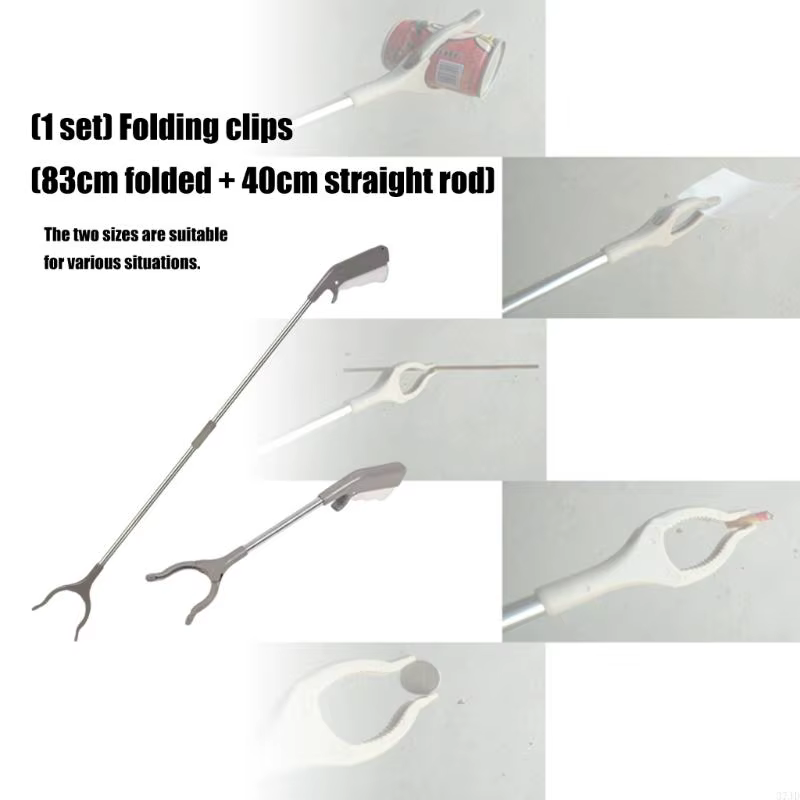 Paquet 2 dispositifs maintien pliables avec tige extensible 83cm barre droite 40cm pour une utilisation
