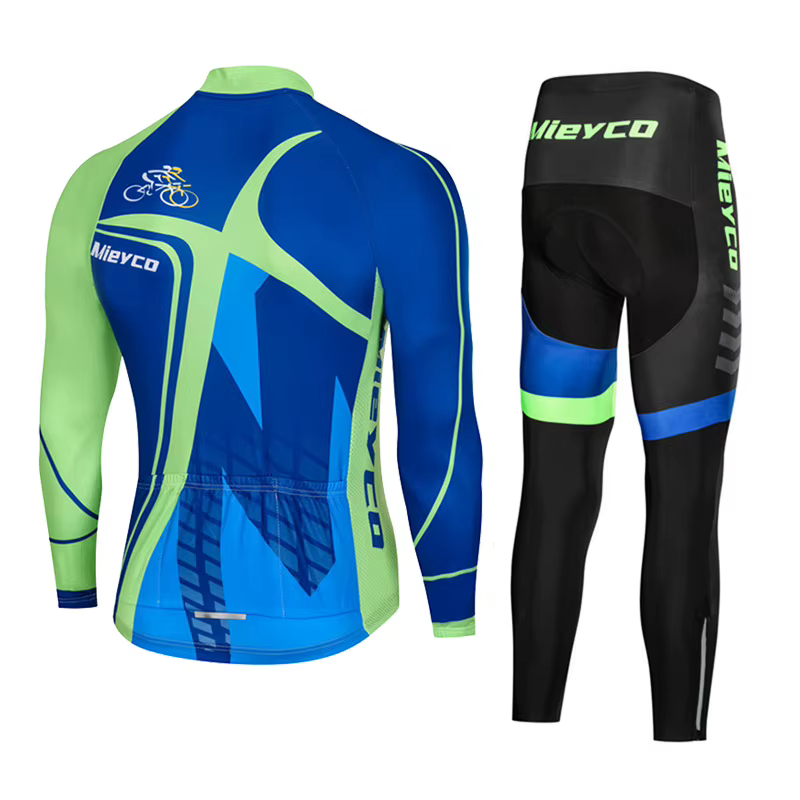 Hommes hiver vêtements de cyclisme thermique polaire à manches longues Maillot ensemble chaud respirant séchage rapide