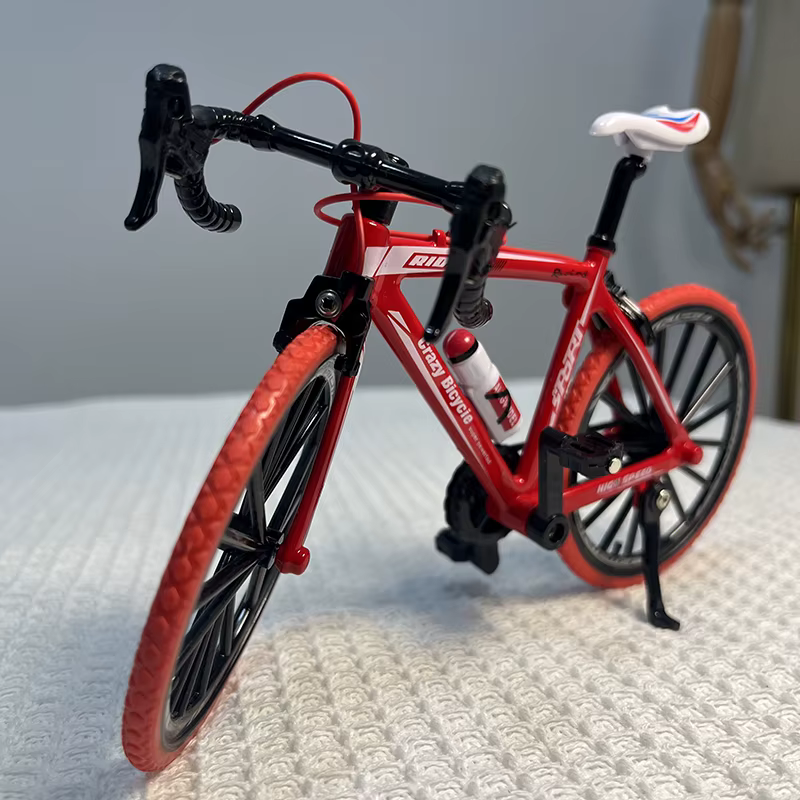 1:8 Mini modèle de vélo en alliage moulé sous pression 19cm doigt en métal adulte rouge Mini vélo Simulation Collection cadeaux jouets filles 14 +