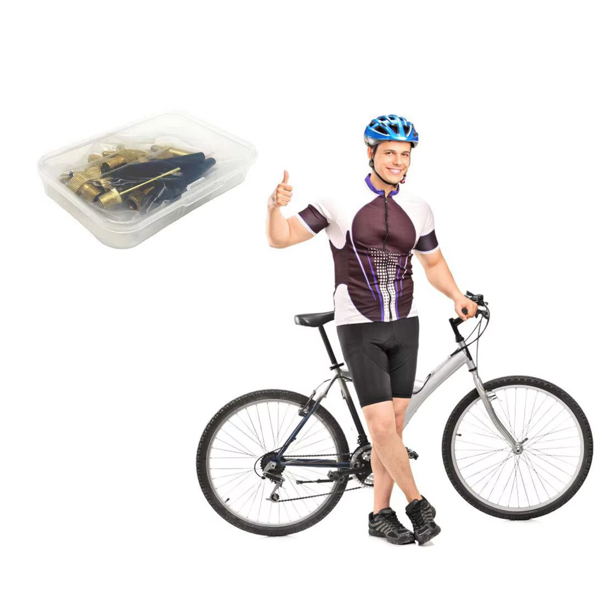 Ensemble d'adaptateurs de Valve de vélo en cuivre
