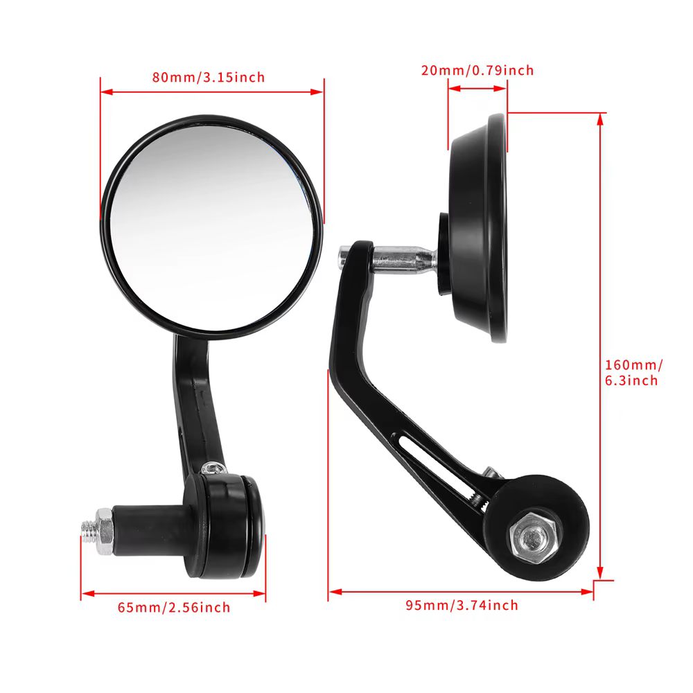 Accessoires de Moto 7/8 "rétroviseurs arrière d'extrémité de barre ronde pour café Racer