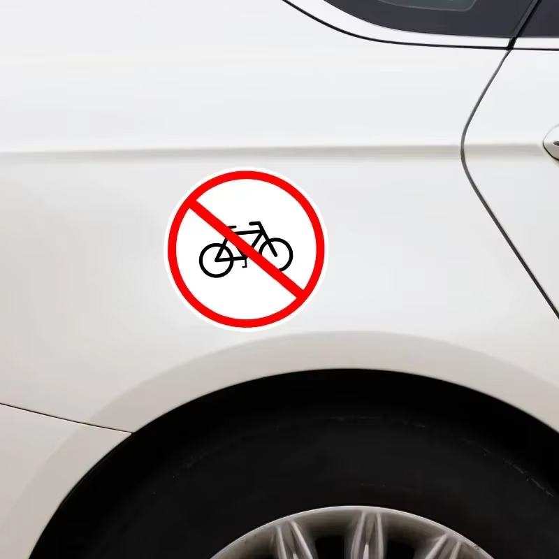 Autocollant de panneau d'avertissement en PVC pour stationnement de vélo