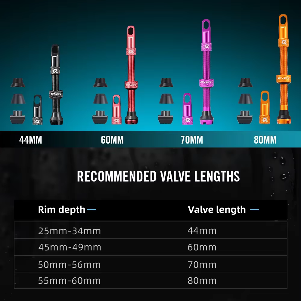 Vannes Tubeless RYET Presta 44/60/70/80mm