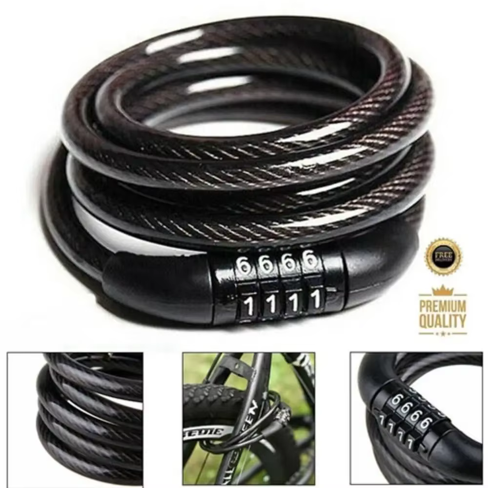  Serrure à chaîne de sécurité robuste – Cadenas à code à 4 chiffres pour motos et vélos de montagne 