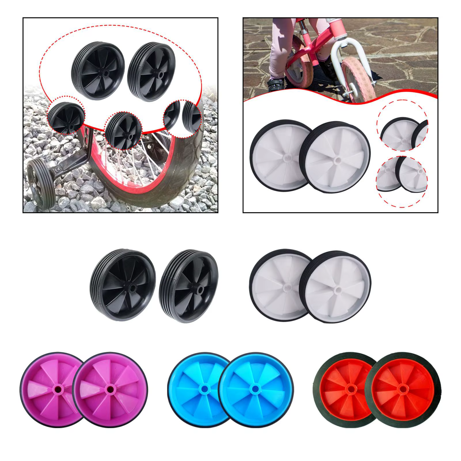Roues d'entraînement de vélo pour enfants de 12 à 20 pouces pour le cyclisme
