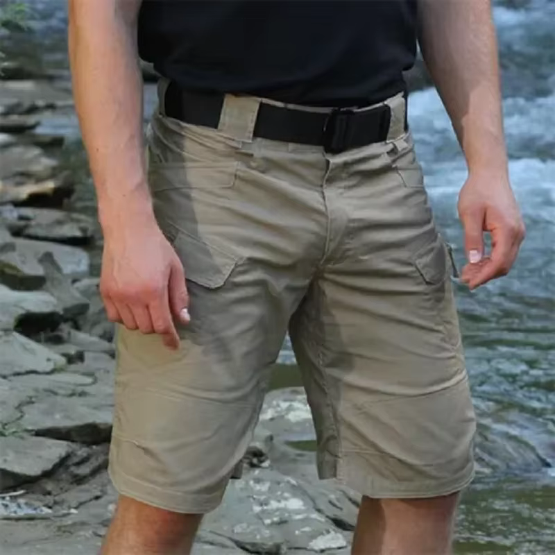 Shorts cargo tactiques pour hommes, été, fins, à séchage rapide, pantalons urbains imperméables, shorts décontractés pour l'entraînement, multi-poches, pour la randonnée et le trekking