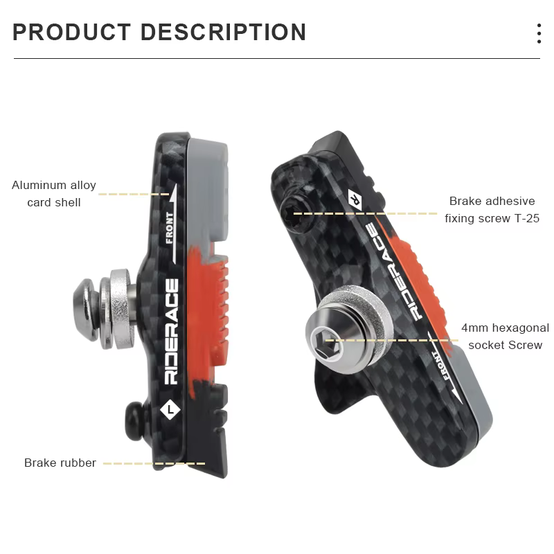 Chaussures de frein de vélo avec bac à boue