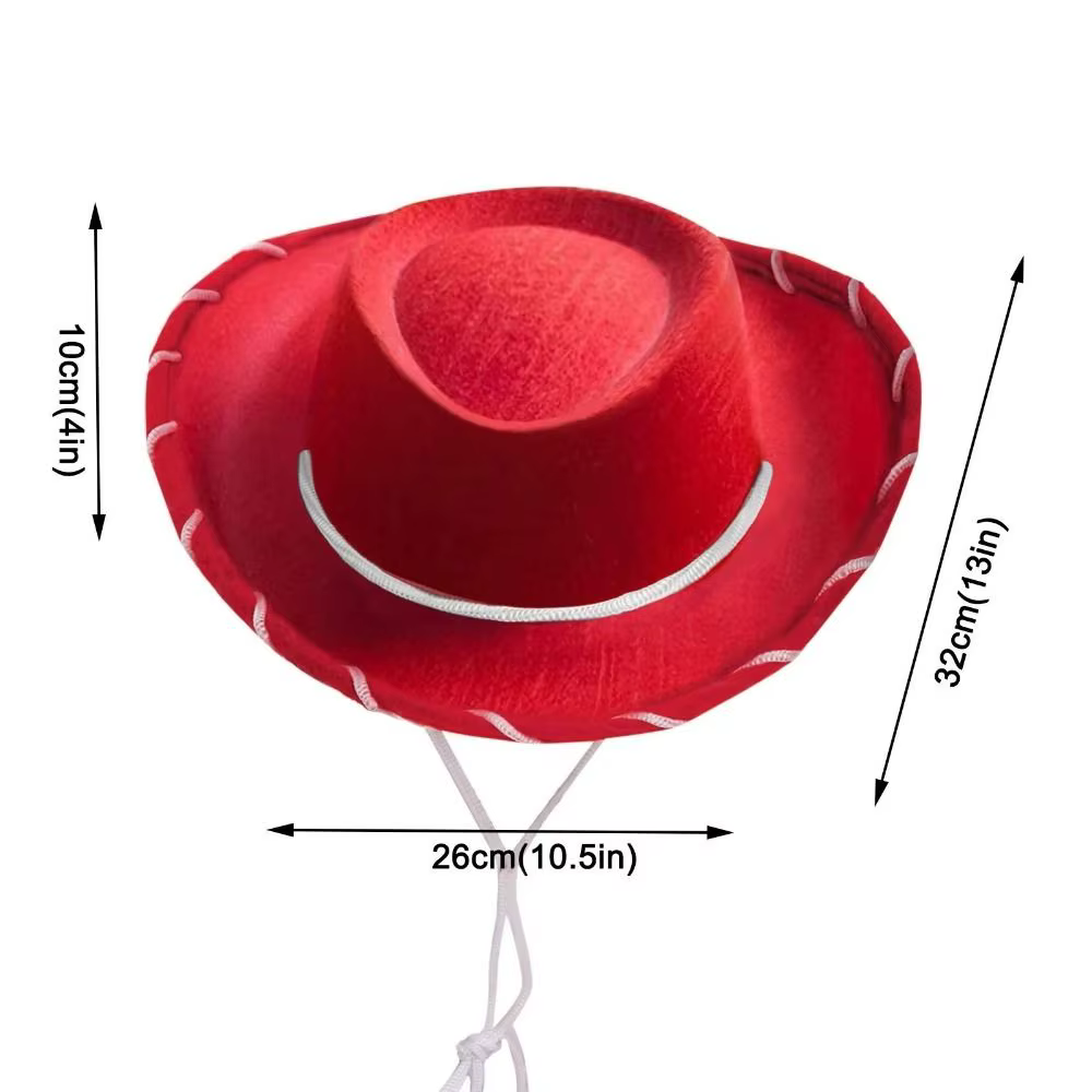Chapeau de cowboy amusant, accessoire de cosplay, chapeau de princesse en feutre réglable, accessoire de déguisement, chapeau de cowgirl pour femme