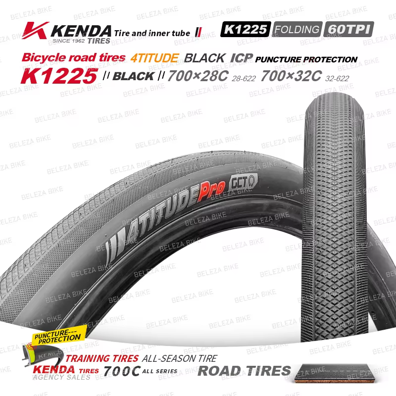 2 pièces KENDA K1225 pneu de vélo de route 700x28C 700x32C