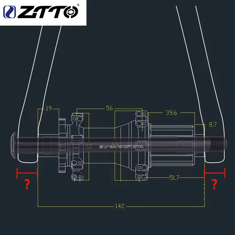 ZTTO Axe traversant violet en alliage d'aluminium 6061 pour VTT