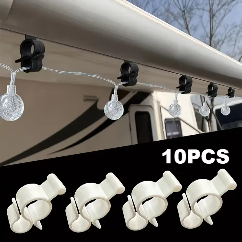 Lot de 10 crochets de fixation pour auvent de caravane, crochets de suspension pour pare-soleil, crochets de suspension pour linge de camping-car, crochets de suspension pour lampe de séchage de vêtem