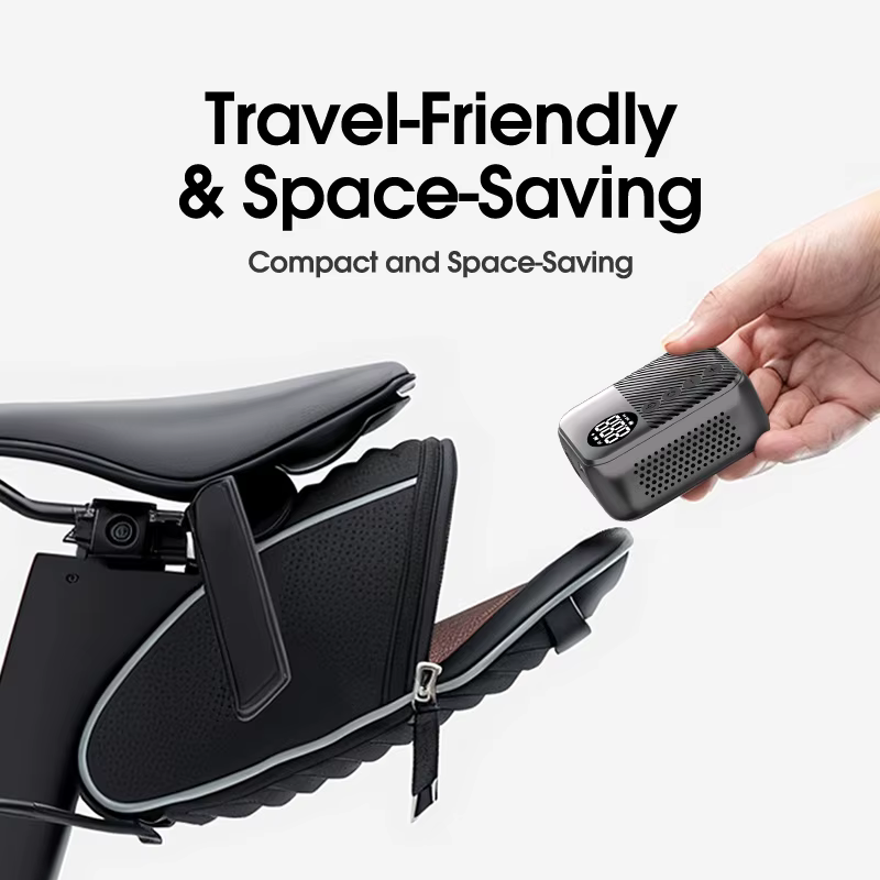 Gonfleur de pneus portable, mini compresseur d'air électrique 150 PSI avec manomètre numérique, arrêt automatique, pompe à pneus rechargeable pour vélo et voiture