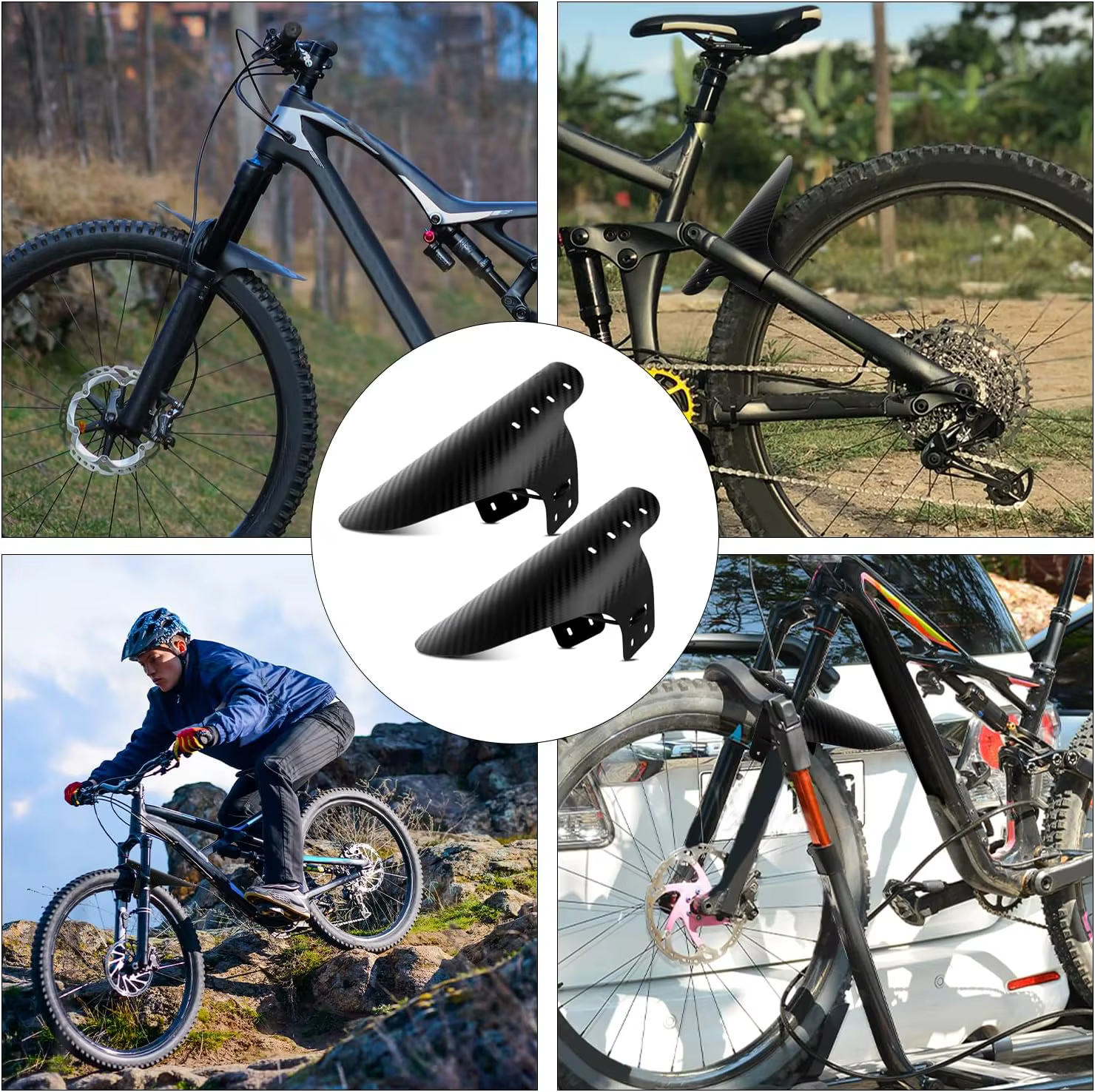 2 garde-boue de vélo en fibre de carbone