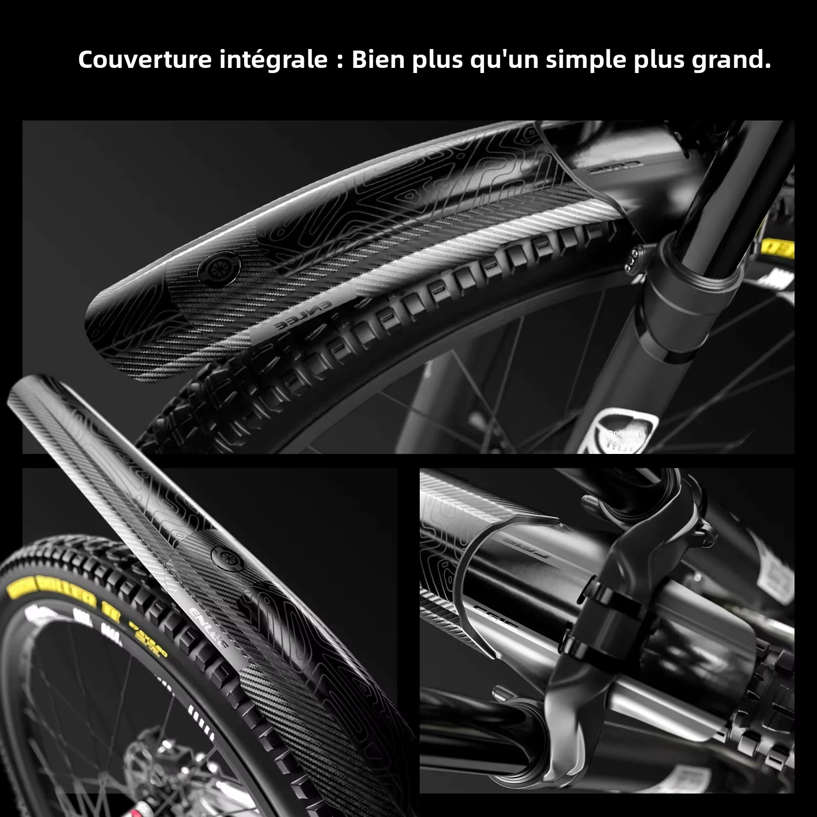 Garde-boue de vélo large et étendu réglable à dégagement rapide