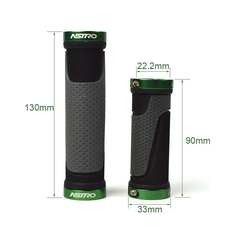 JIBOO 1 paire longue / courte poignée de vélo pour VTT caoutchouc naturel alliage d’aluminium anneau de verrouillage
