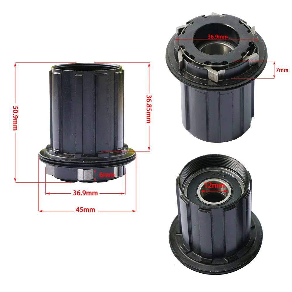 Boîtier de roue libre 11 vitesses 12 mm spécification HG en alliage d'aluminium 6 cliquetis pour cassette et transmission de vélo