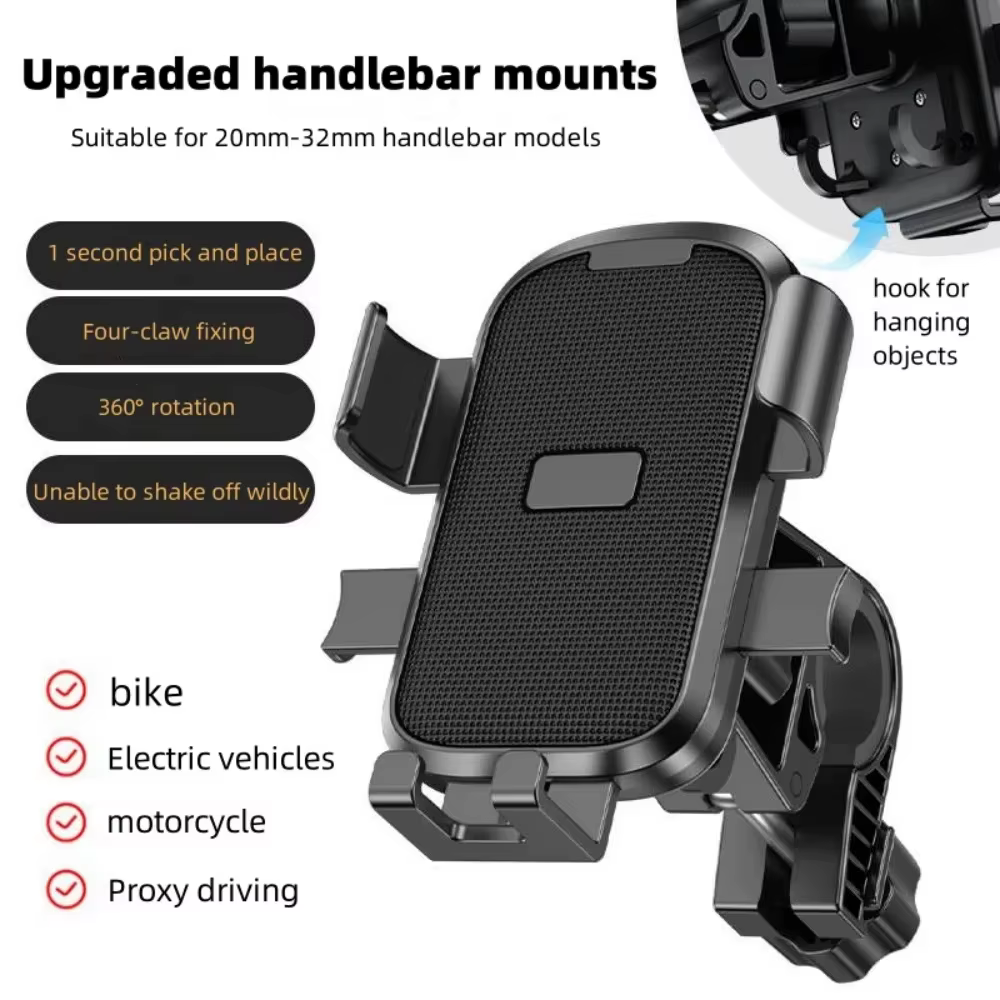 Support Téléphone Vélo Électrique Moto Navigation Amortisseur Antichoc Voiture Universel
