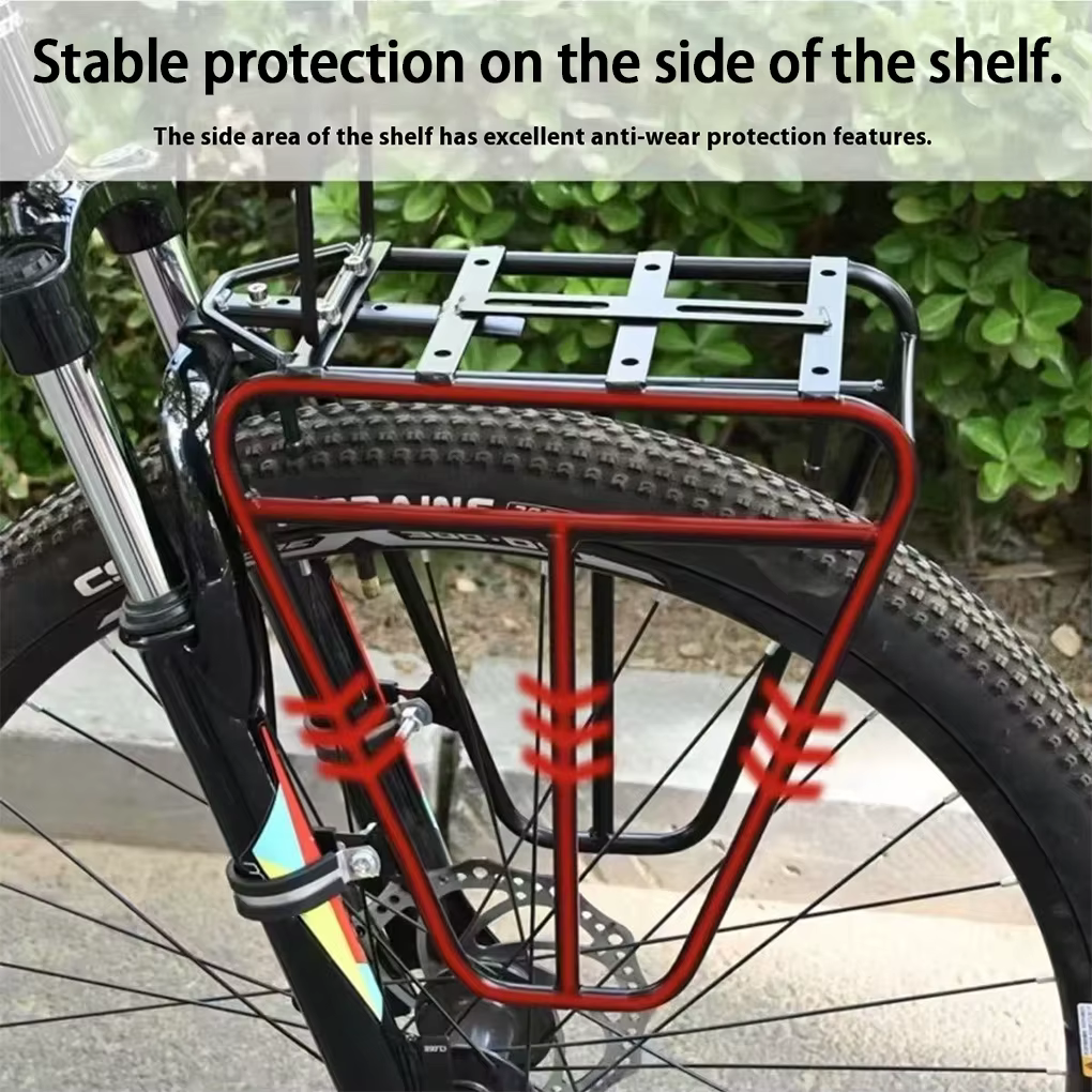 Porte-bagages universel en acier pour fourche avant de vélo