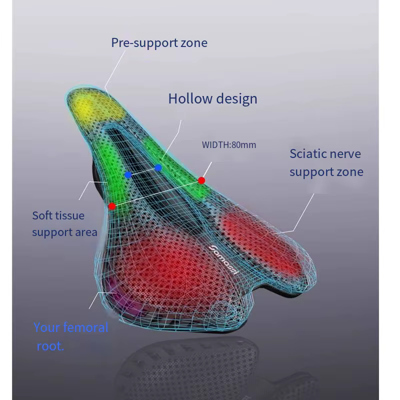 Selle SAMASSI imprimée en 3D pour vélo de route et VTT