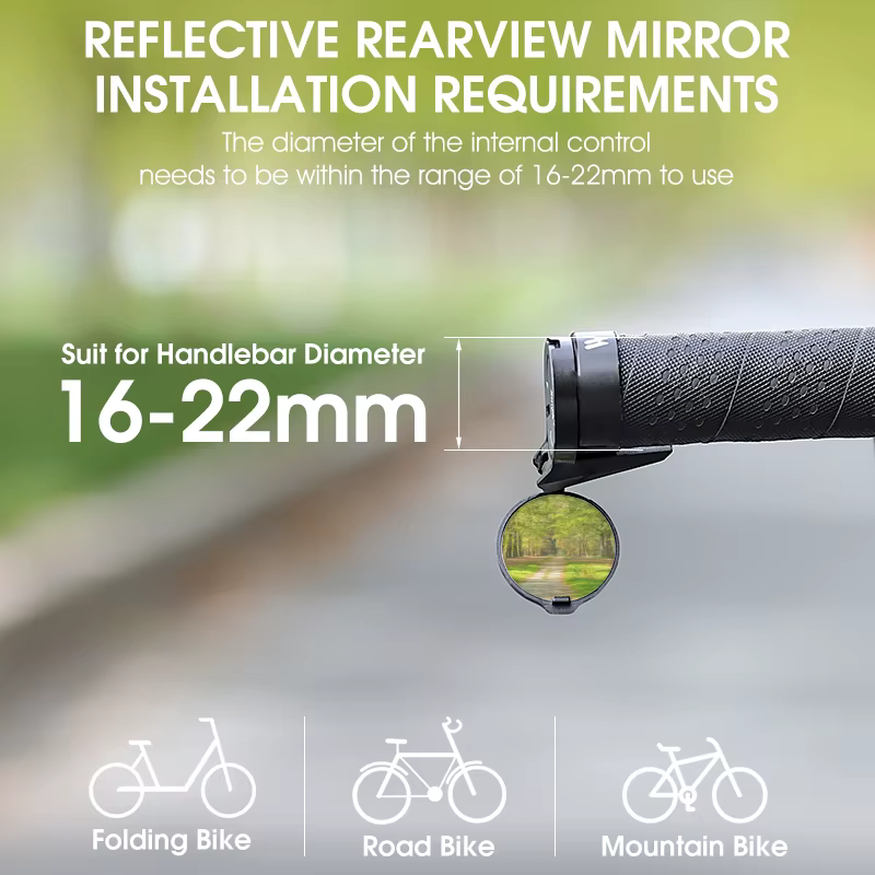WEST BIKING – rétroviseur de vélo convexe universel réglable