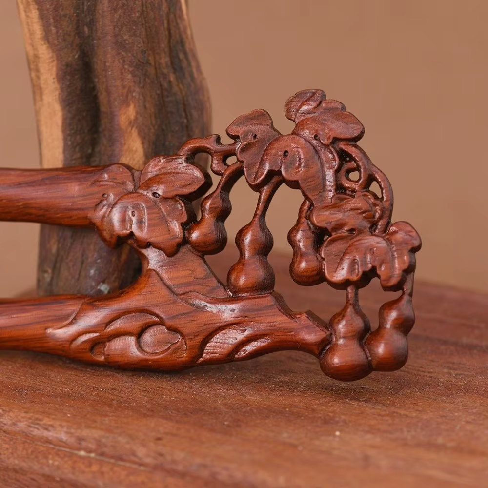 Accessoires pour cheveux, coiffure, double épingle à cheveux en bois sculpté en forme de U, fleurs, fourche à cheveux, épingle à cheveux en bois de style chinois pour femmes