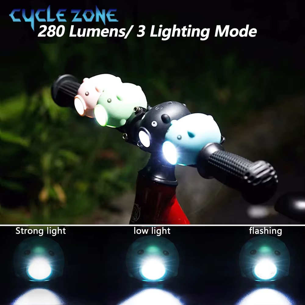 Lumières de vélo cochon mignonnes