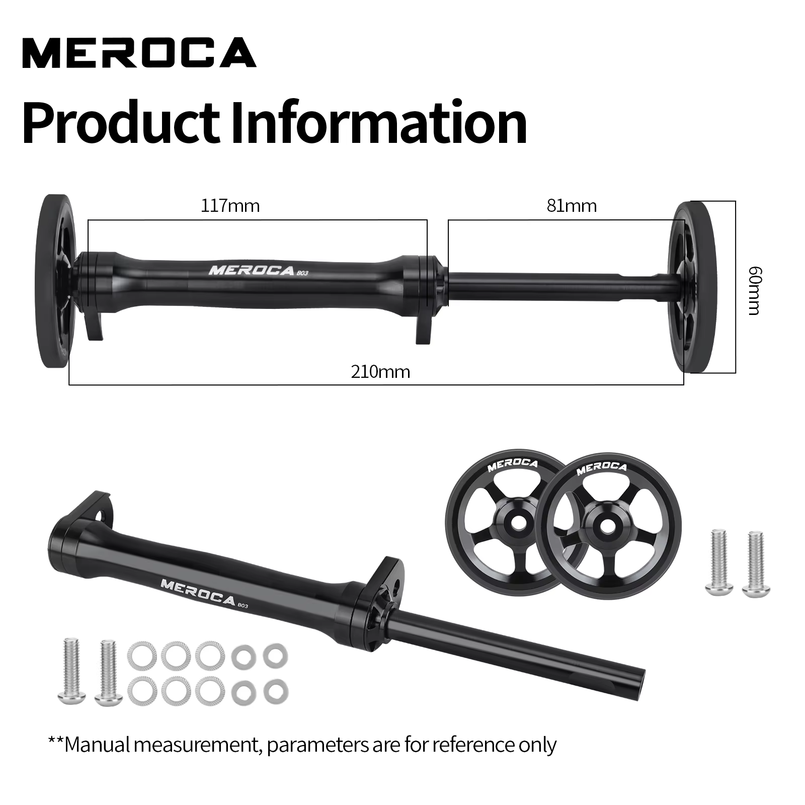 MEROCA – tige d'extension de roue facile pour vélo pliant