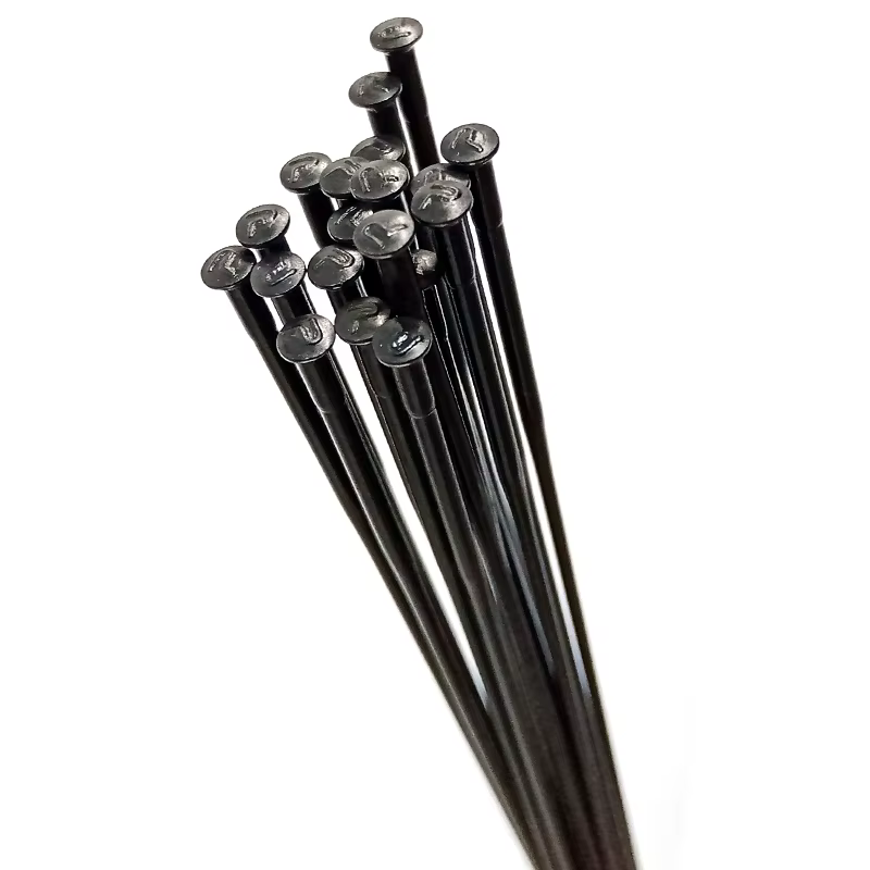 Pilier TB2015 rayons de vélo à traction droite 1 pièce/lot FG14 (2.0mm) Triple bout en acier inoxydable noir 250-306mm lumière 4.3g
