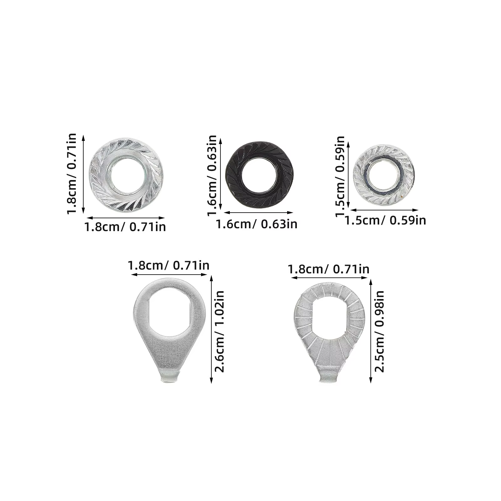 1 jeu d'écrous de roue de vélo en acier M8 M9.5 M10 avec rondelles anti-desserrage pour réparation de vélos de montagne et de route