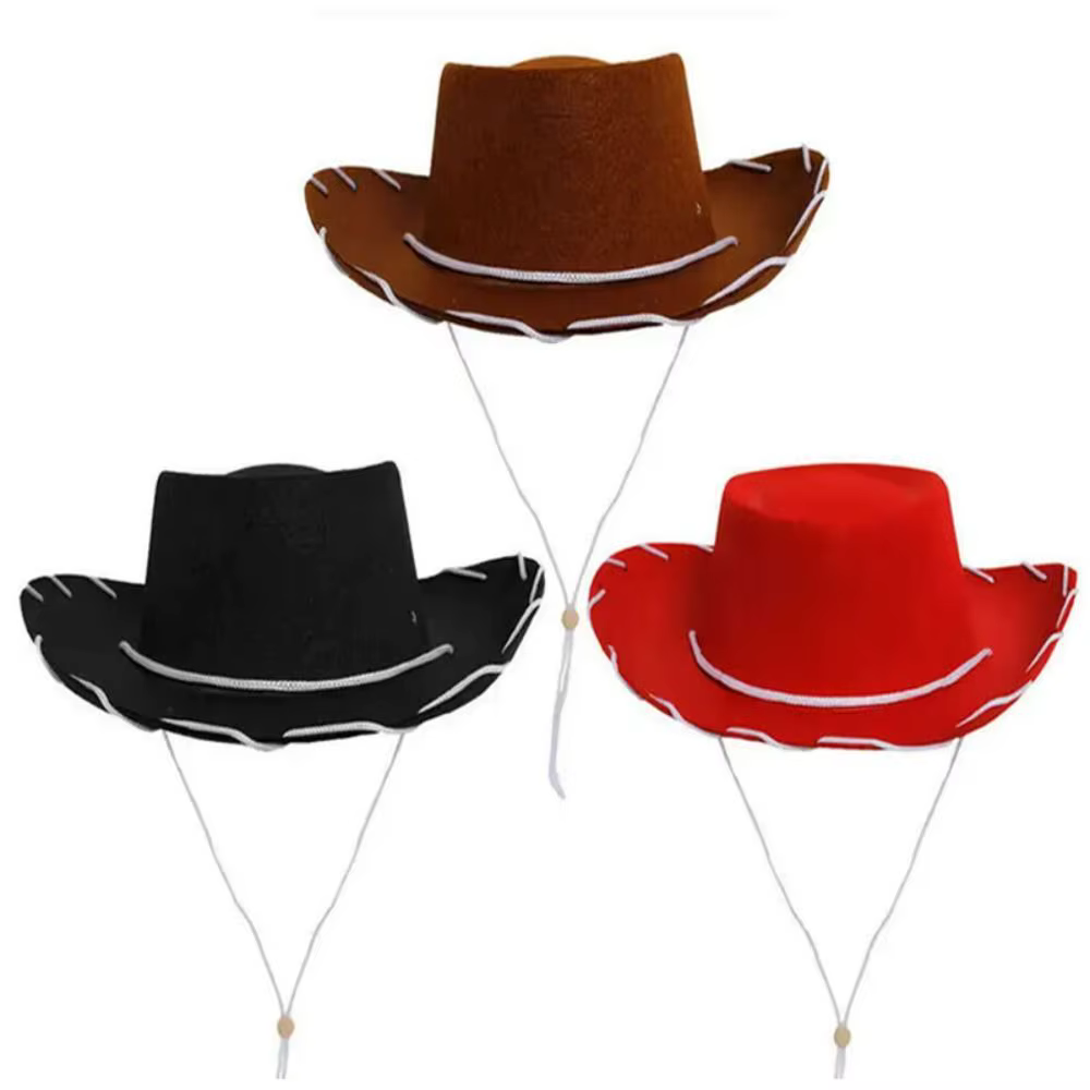 Chapeau de cowboy amusant, accessoire de cosplay, chapeau de princesse en feutre réglable, accessoire de déguisement, chapeau de cowgirl pour femme
