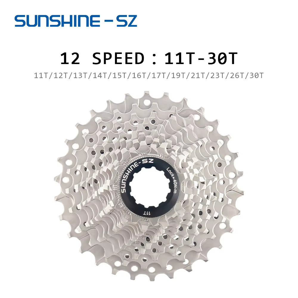 Sunshine-sz vélo de route 12S Cassette 28T 30T 32T 34T 12 vitesses roue libre