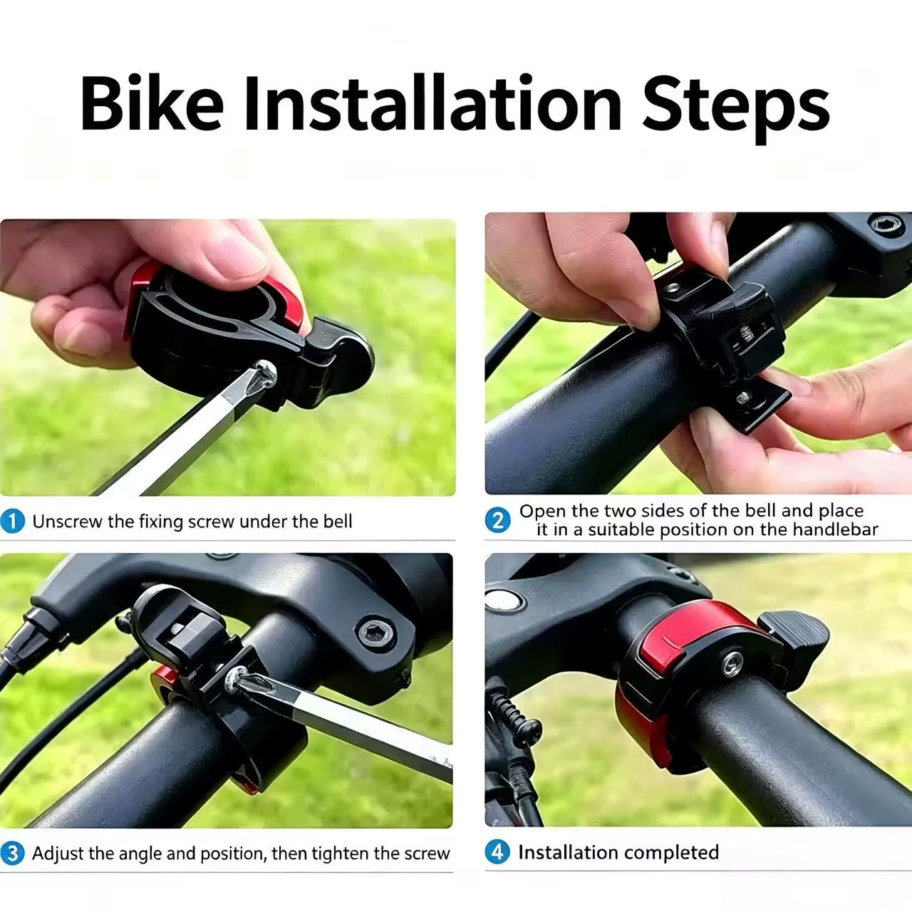 Sonnette de vélo VTT, klaxon de vélo en alliage